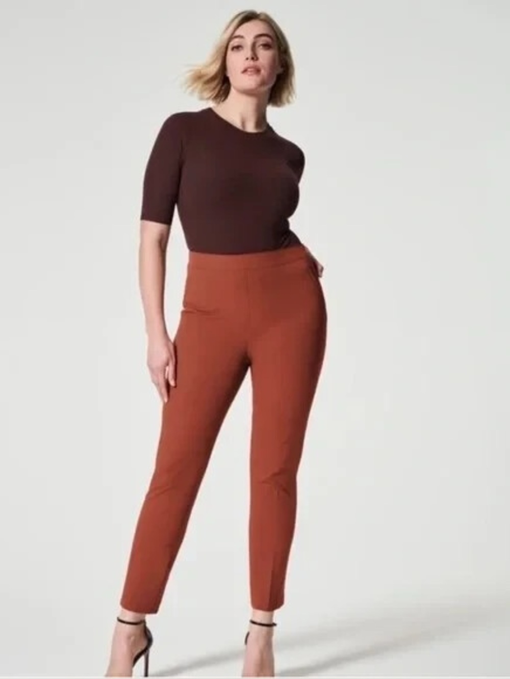 Spanx On-The-Go‎ Ankle Slim Straight Pants Bronze Glow Tall